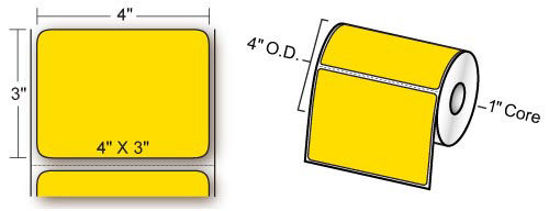 Label-Thermal Transfer, 4X3,color:Pantone Yellow