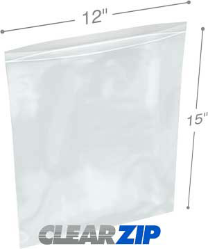 Poly Bag with zip,12x15-4mil, Printed, 800ea/case
