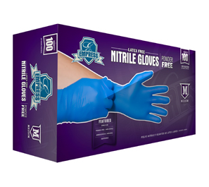 Gloves, Nitrile, Empress Blue Powder Free, Medium, 10/100 cs