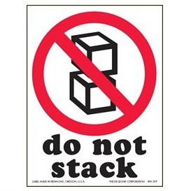 Label,3 x 4&quot;Do Not Stack&quot;  Paper W/ Permanent Adhesive, 