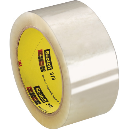 Tape, Carton Sealing, 2&quot; x 55 yds, 2.5 mil, Clear, 3M #373,