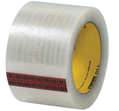 Tape, Carton Sealing, 3&quot; x
110 yds, 1.9 mil, Clear Hot
Melt, 3M #371, 24 rls/cs