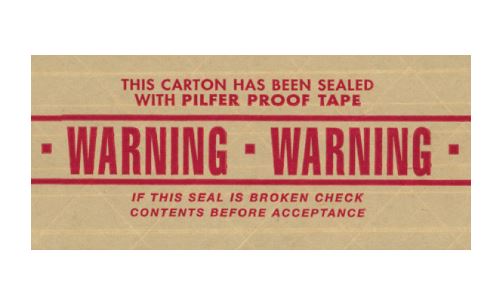Tape, 3&quot;x450&#39;, Pre-Printed,
&quot;Warning&quot;, 10 Rls/Case