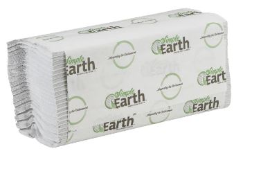 Towel, C-Fold, 10-1/8&quot;X13&quot;,
White,Simple Earth,100% 
Recycled, 12pks/cs., 2400/Cs; 
54cs./skid