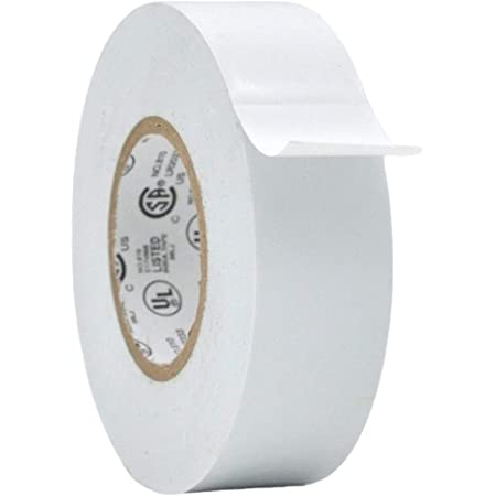 Tape, White PVC 1/2&quot;x385 yds, 110 rolls per log, 2.2 mil,