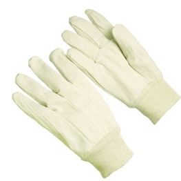 Gloves, Canvas, LG, 8OZ, Knit Wrist Natural, Imported Cotton
