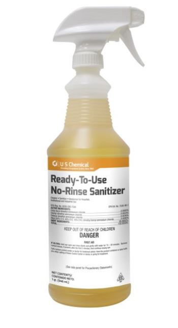 Sanitizer, Ready-to-Use, No  Rinse, 6/1qt per case