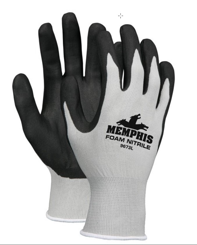 Glove, Nitrile, Black, 
12PR/bundle Foam,
extra large