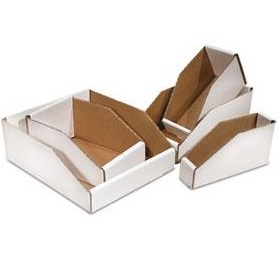 Open Top Bin Box,3x18x4.5, oyster white,50/bndl,