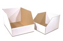 Open Top White Bin Box, Jumbo, 8x18x10, 32ECTB, 25