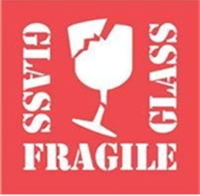 4 x 4&quot; Glass Fragile Glass (Broken Glass) Label