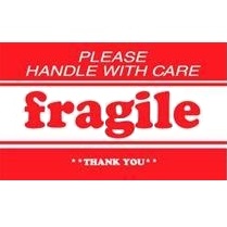 Label,3x5&quot;Please Handle With Care Fragile&quot; 500/Roll