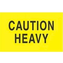 Label,3x5,Caution Heavy,500/RL yellow / black