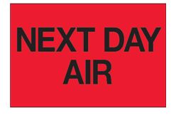 Labels Fluorescent Red 2 x 3&quot; - &quot;Next Day Air&quot; 500/roll