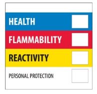 Label, 4 x 4 label Health Flammability Reactivity 500/rl