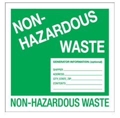 Label 6&quot; x 6&quot; - &quot;Non-Hazardous Waste&quot; 500/ROLL