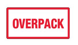 Label, &quot;OVERPACK&quot;, 3&quot;x6&quot;, Red/White 500/Labels/Roll