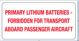 Air Labels, &quot;Lithium  Batteries&quot;, 2&quot;x4&quot;