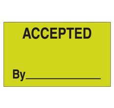 Label, &quot;accepted by&quot;, Green 3&quot;x5&quot;, 500/roll