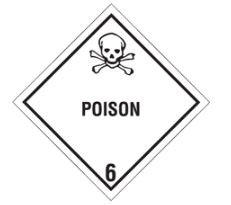 Label, DOT, 4&quot; x 4&quot;, &quot;Poison&quot; w/Logo, Black/White, 500/roll