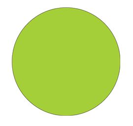 Label, 1&quot; circle, fluorescent green, 500 /Roll