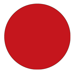 Label, Red circle 1-1/2&quot;, 500/rl