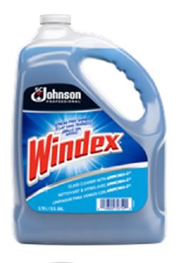 Cleaner, Glass, Windex 4Gal/Cs W/Ammonia-D, Phosphate Free