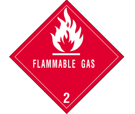Label, Flammable Gas, DOT,
4x4, 500/roll