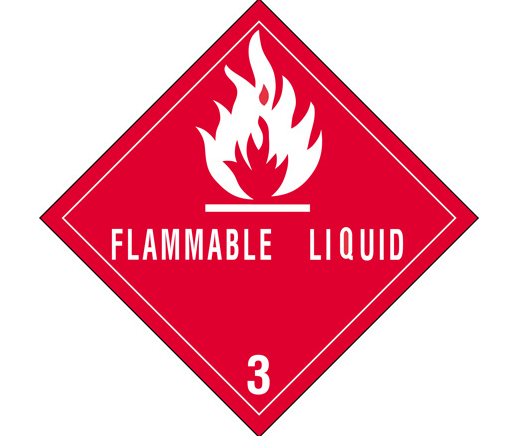Label, DOT, 4&quot; x 4&quot;, &quot;Flammable Liquid&quot;, #3