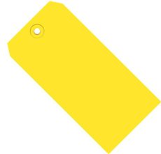 Shipping Tags,4-3/4&quot; x 2-3/8&quot; Yellow 13 Pt., 1000/cs