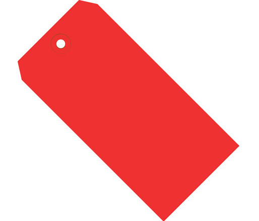 Shipping Tag, 6 1/4&quot; x 3 1/8&quot;, 3/16&quot; Eyelet, Red,