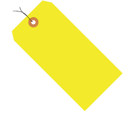 Tag, 3 1/4x1 5/8&quot; Pre-wired  Fluorescent Yellow