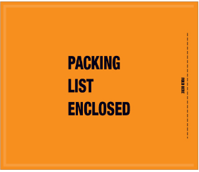 Packing List Enclosed  Envelopes, 8 1/2 X 10, Orange, 