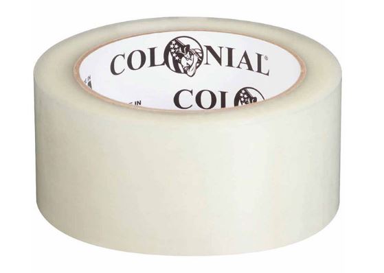 Tape, carton seal, Colonial 
Brand 1.8milClear 2&quot;x110yd 
(48mm),36Rl/Cs,60 cs./Skid,
Hand Grade, Hot Melt