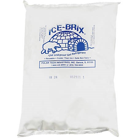 Ice Pack, Cold Pack,
&quot;Ice-Brix&quot; Gel
Refrigerant, 24oz,8x6x1-1/4,
24/case.