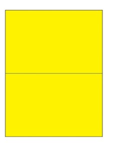 Laser Label, 8 1/2 x 5 1/2&quot;  Fluorescent Yellow, Rectangle 