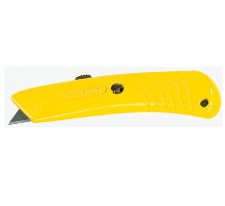 Knife,Utility,Die Case,Metal, Safety Grip,Yellow,Inc.10/Cs