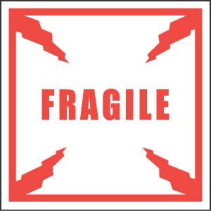 Label,&quot;fragile&quot;4x4 On A Roll 500/rl