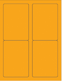 Label, 3 1/2 x 5&quot; Orange 
Rectangle Laser Labels, 400 
per box