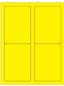 Label, 3 1/2 x 5&quot; 
YellowRectangle 
Laser Labels, 400 per box
