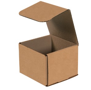 Box, corrugated in-lock mailer, 5x5x4, kraft, 50/bndl