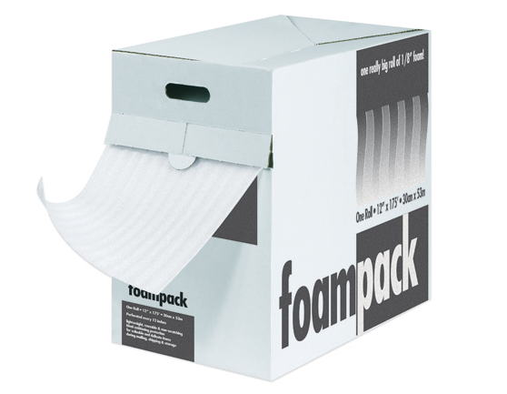 Foam, Dispenser Pack, 12&quot; x
85&#39;, 1/4&quot; Thickness, Air
Foam, Cross-Perforated