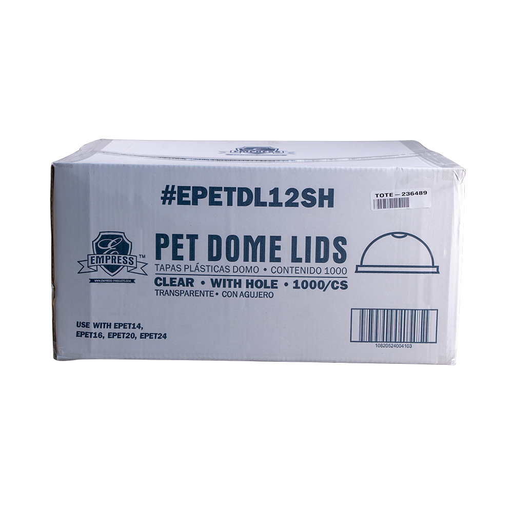 Lid, Dome With Hole, Fits
12-24oz PET Cup, 1000/Case