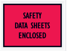 Safety Data Sheet Envelope,  7&quot;x5-1/2&quot;, RED, 1000/CASEp, 