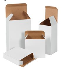 3&quot;x2&quot;x3&quot;, reverse tuck white folding carton, 500/case 