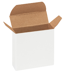 BOX 2 3/8 x 7/8 x 2 3/8&quot; White Reverse Tuck Folding Cartons