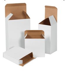 Box, 2 1/2x2 1/2 x 6&quot;, Reverse Tuck,White,250/cs