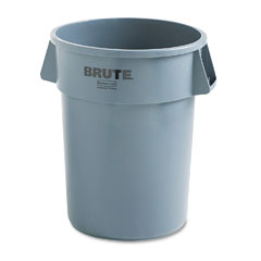 Waste Container, Gray, 26.5&quot;DX33&quot;H, 55 Gal