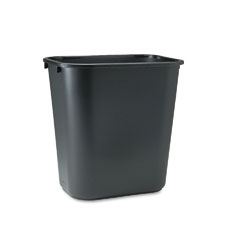 Waste Container, Black, Deskside, 14.38 x 10.25 x 15,