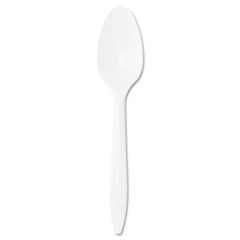 Spoon, Teaspoon,Dart White 5-7/8&quot;, polypro,Med.Wt,Bulk,